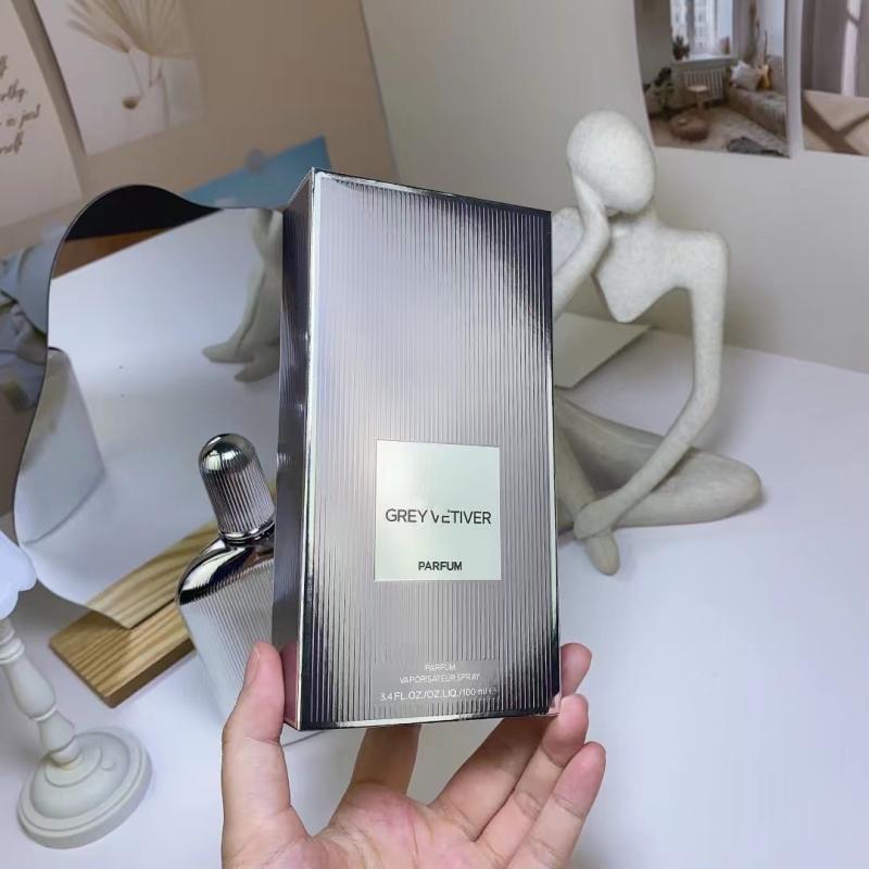 Diseñador de lujo Perfume en aerosol natural vetiver gris 100 ml Eau De Parfum para mujeres Hombres 100 ml Fragancia Perfumes de larga duración Desodorante