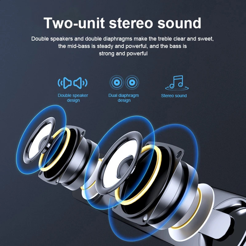 USB Kablolu Güçlü Bilgisayar Hoparlörü Stereo Subwoofer Bas Hoparlör Surround Sound Bar Kutusu TV PC Dizüstü Bilgisayar Telefon Tablet MP3 240314