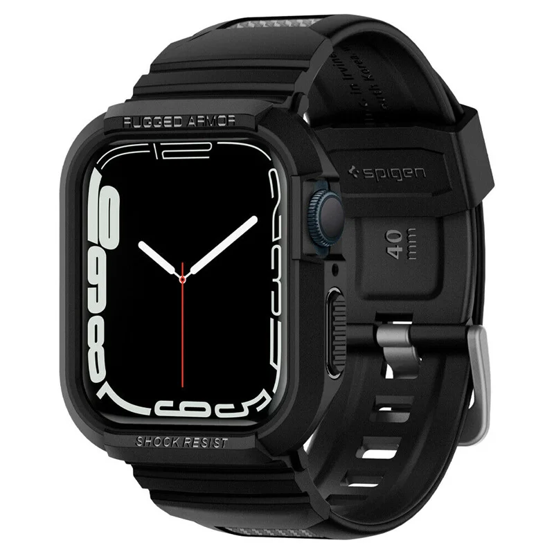 Custodie di lusso marchio coreano Spigen Rugged Armor Pro Allinone Custodia orologio + cinturino Apple Watch SE 4 5 6 7 Cover 40/41/44 / 45mm