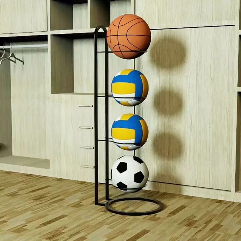 Крытый детский стеллаж для хранения баскетбольных мячей, корзина для хранения футбольных мячей, размещенная стойка, детский сад, волейбольная подставка, держатель, пространство 240307