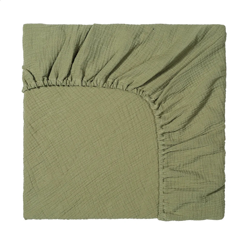 Draps de berceau en mousseline pour filles et garçons, ensemble de literie en coton Boho neutre, drap-housse pour bébé, matelas Standard, 240304