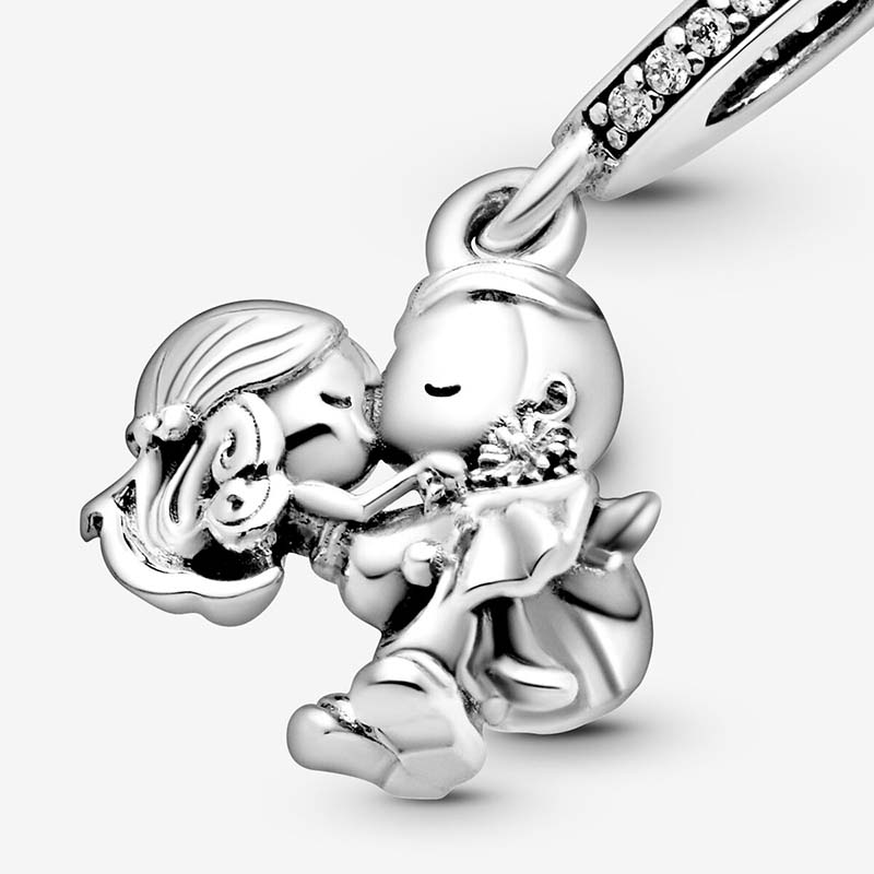 Ehepaar baumelnder Charm Pandoras echtes 925er-Sterlingsilber, Charms-Armbandherstellung, Charms-Set, Halsketten-Anhänger, Freundin, Geschenk mit Originalverpackung. TOP-Qualität