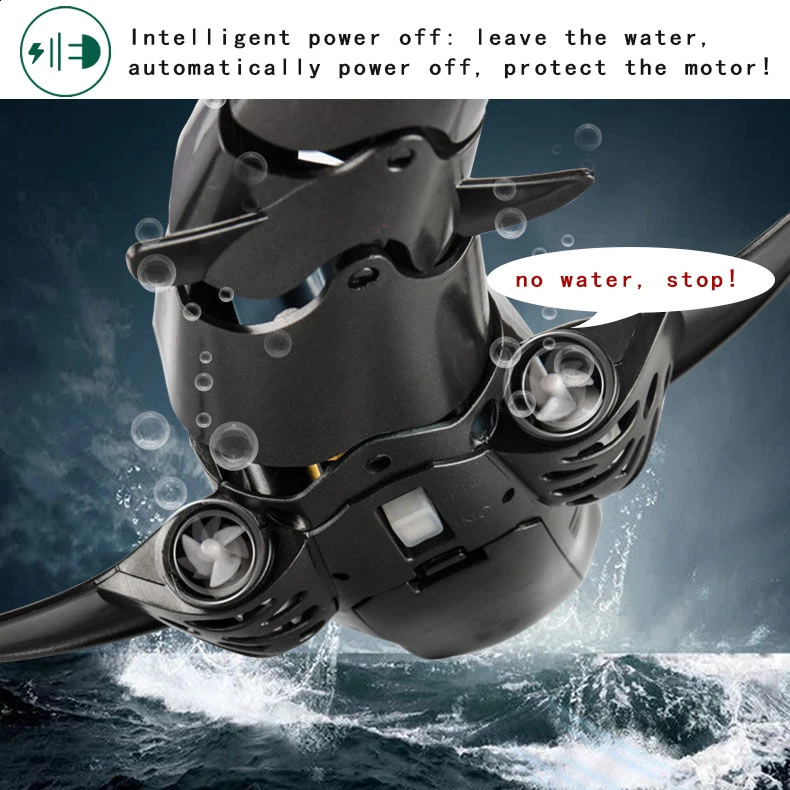 Robots Rc Shark Toy for Boys Water Swimming Pools Bath Tub Girl Children Kids Remote Control Fish Boat Electric Bionic Animals 240307