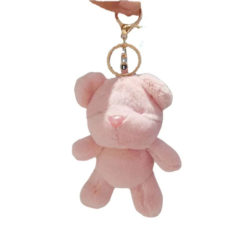 2024 kawaii criativo urso de pelúcia chaveiros jóias mochila ornamento crianças presentes cerca de 12cm