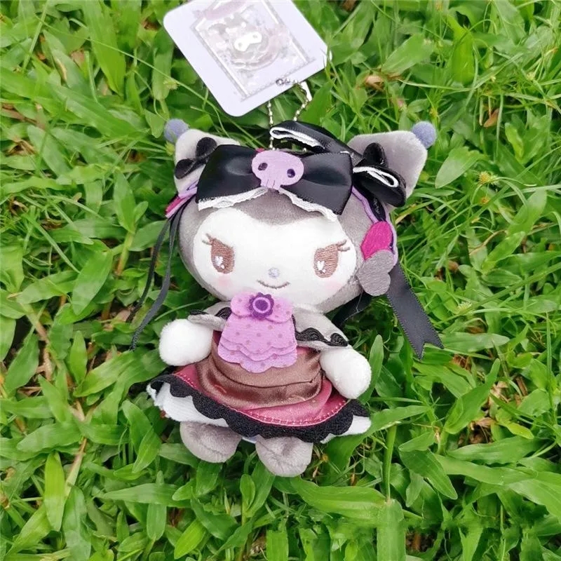 2024 atacado bonito kuromi empregada roupa brinquedo de pelúcia mochila pingente chaveiro menina coração presente