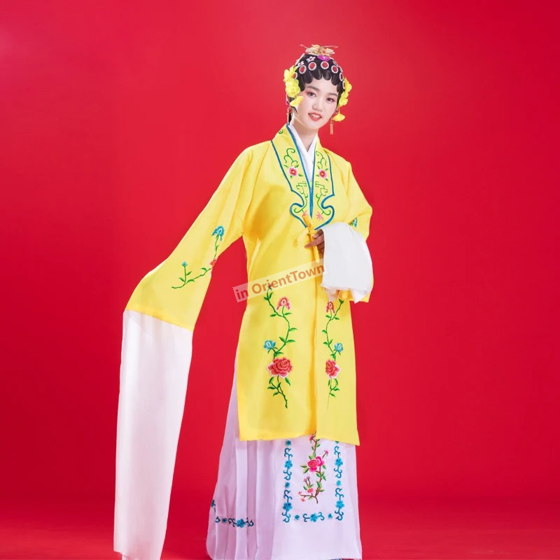 Kina-chic scenkläder operaer chuan huangmei kostym huadan yue peking opera forntida performance kläder drama sång kostym kappa kjol