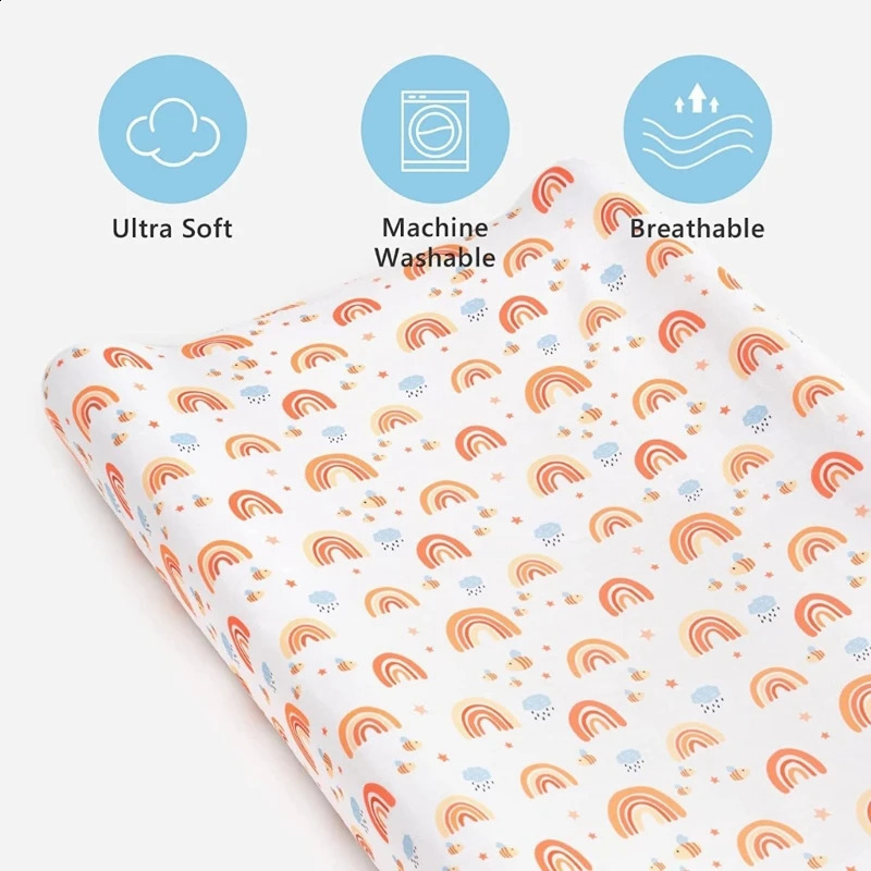 2 Stuks Gedrukt Verpleging Kussensloop Luier Aankleedkussen Cover Set Voor Borns Comfortabele Baby Nappy Aankleedkussen Mouw 240315