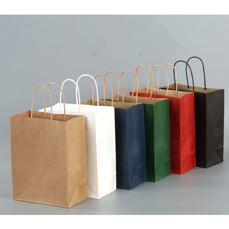 Tailles assorties Brown Kraft Paper Custom Logo Sacs Handles Perfect for Small Business Shopping Parties Cadeaux Z141