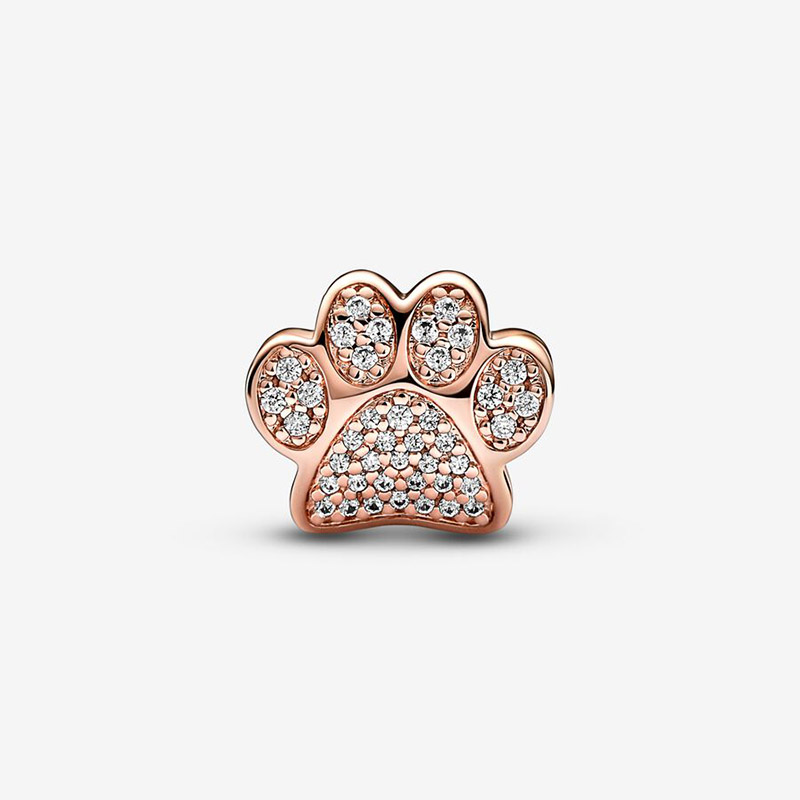 Sparkling Paw Print Charm Pandoras 925 Sterling Silver Luxury Charms Set Bracelet Making charms Beaded Designer Necklace Pendant Original Box Factory wholesale