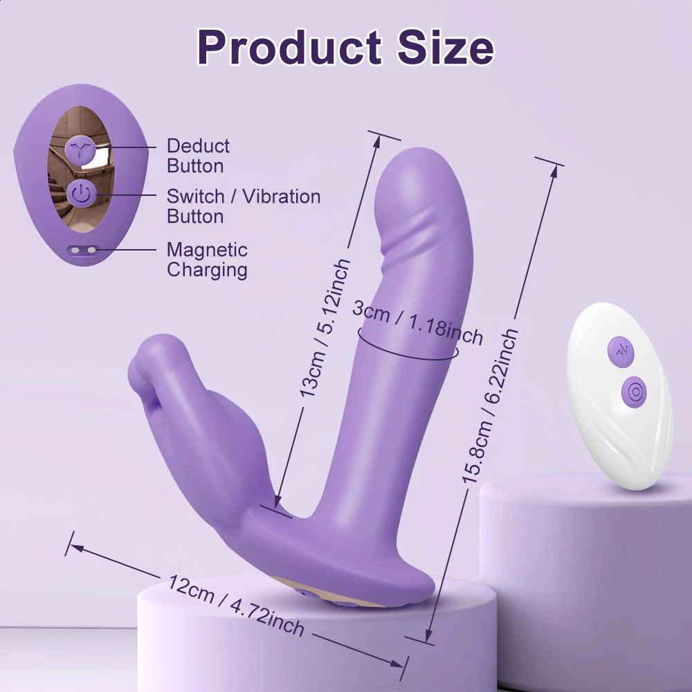 Wireless Remote Control Dildo Clitoris Stimulator Wearable Finger Wiggling Vibrator Female Sex Toys Shop for Women Couples Adult 240312