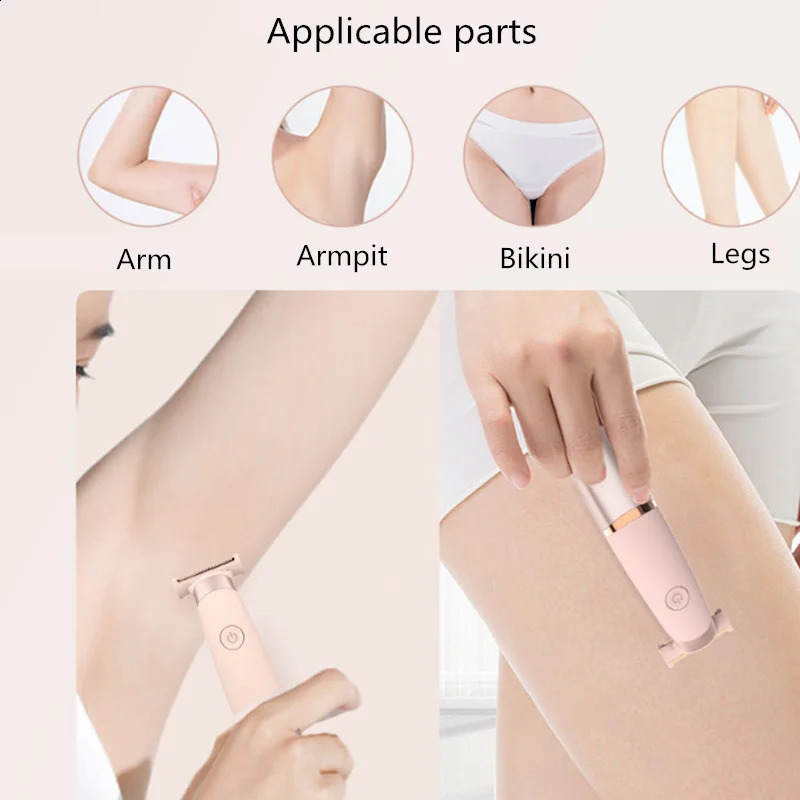 Kvinnor smärtfri epilator uppladdningsbar kroppshårborttagning Maskin Electric Rakning Privat del Bikini Armpit Depilation 240305