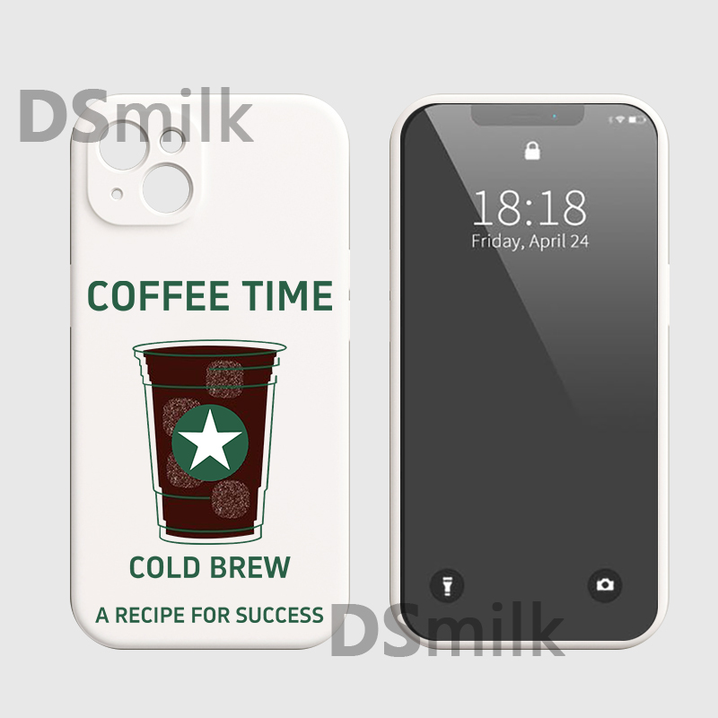 Ijs Koffie Telefoon Case voor iPhone 15 14 13 Pro 12 11 Pro Xs X XR Max 8 7 SE Sterke Siliconen Gevallen Zachte Achterkant Stijl 507