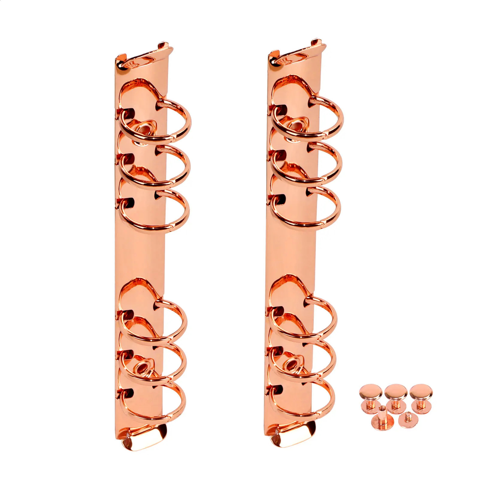 Rose Gold Metal A5 Ring Binder Clips LooseLeaf File Folder Hoop DIY Album 6 Hole Binders 30mm 240306