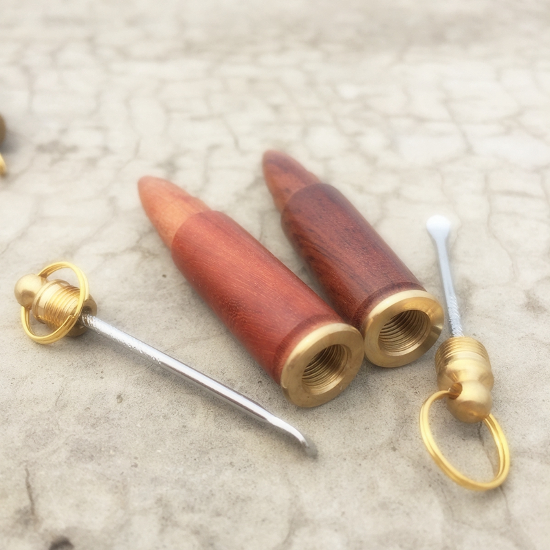 Cool Bullet Cartouche Coloré Bois Naturel Fumer Tabac Épice Miller Dabber Cuillère Bouteille De Rangement Cachette Joint Cas Poche Snuff Snorter Sniffer Snuffer Box