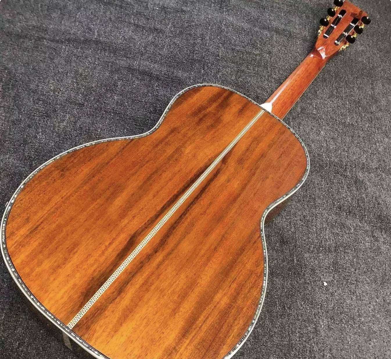 Ooo cutaway Body koa achterkant Akoestische gitaar abalone binding Aangepaste gitaar