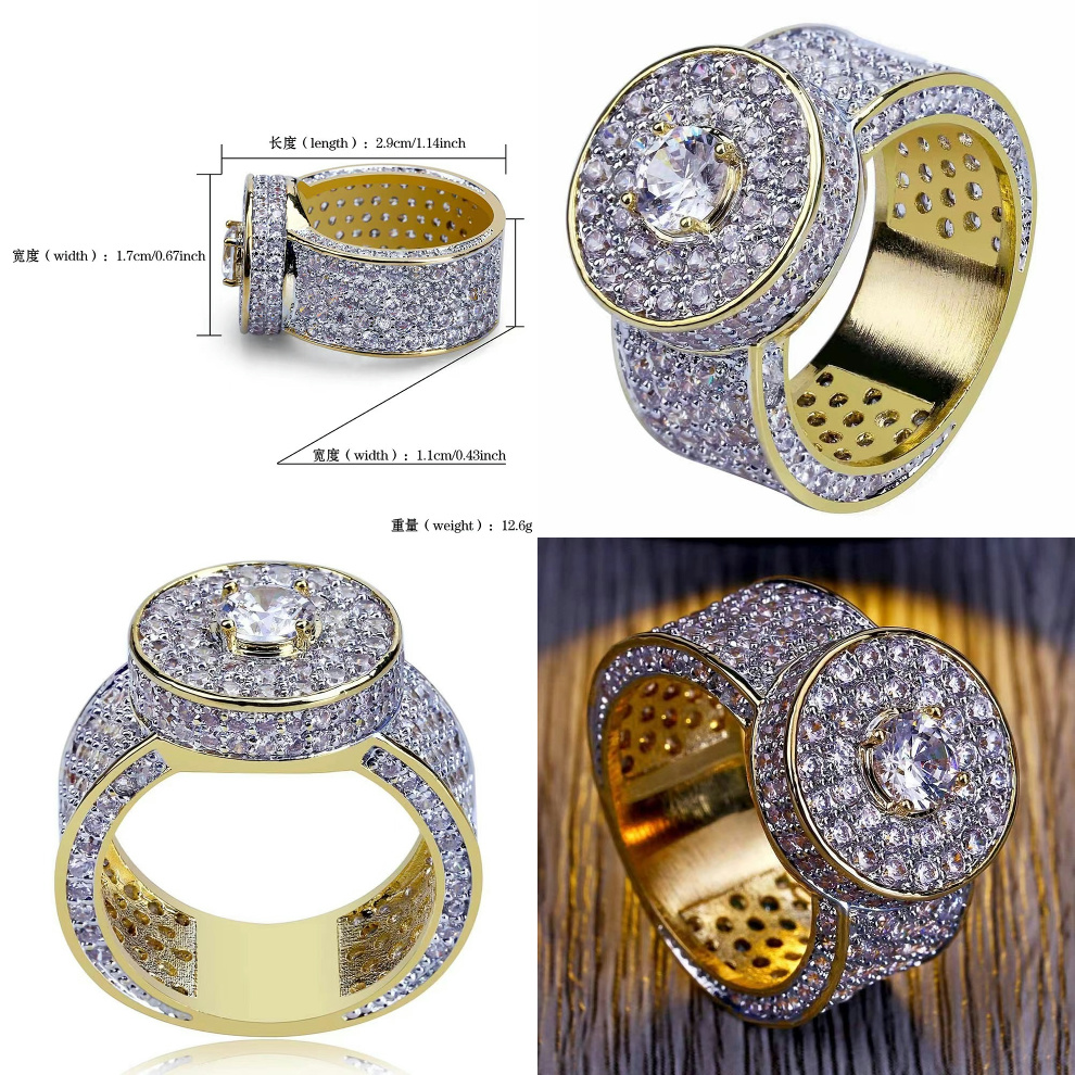 럭셔리 커스텀 보석 힙합 VVS Moissanite Diamond Ring Bling Iced Out 초기 PSC Moissanite 챔피언십 반지