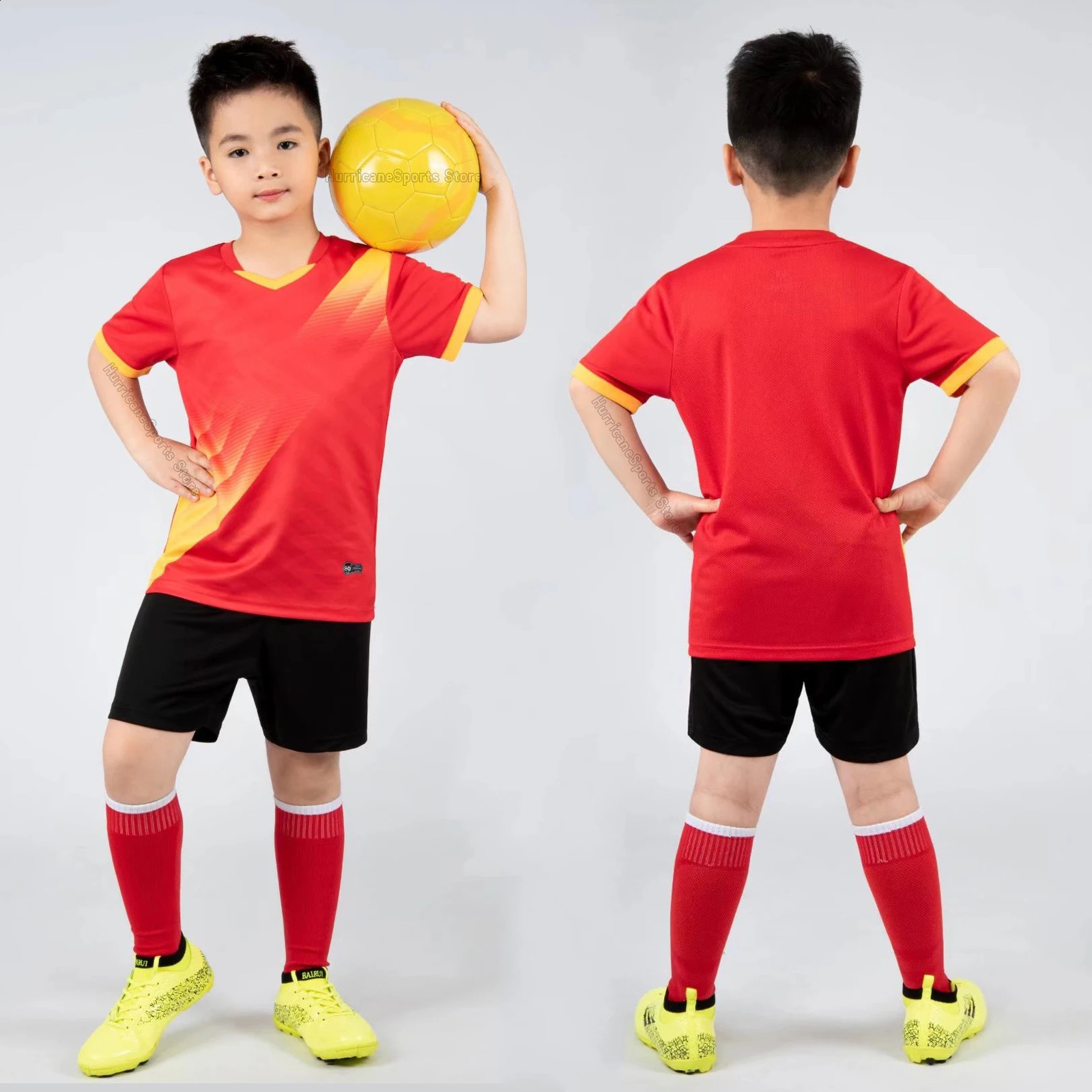 Çocuk Futbol Forması Giysileri Spor giysisi Kid Summer Nefes Borçlu Futbol Formaları Setler Yelki Sıralama Youth 240312