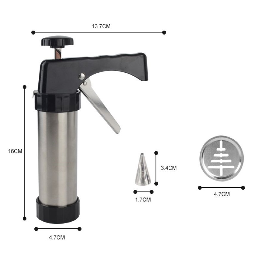 Kekspresse-Set, Pistolenmaschine, Keksherstellung, Kuchendekoration, 13 Pressformen, 8 Spritztüllen, Kekswerkzeug, Keksmaschine T200330S