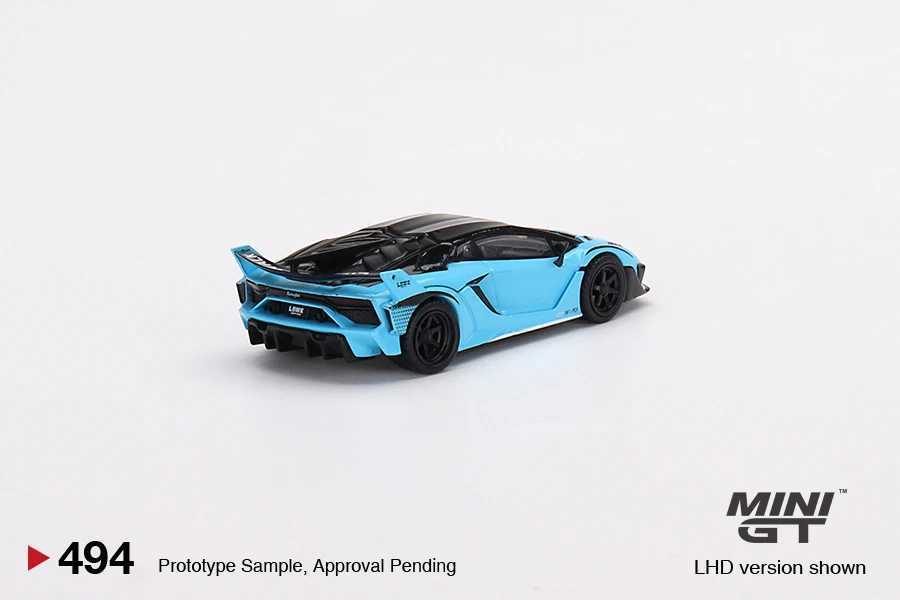 Diecast Model Cars Mini GT 1 64 Lambo LB-Silhouette Works Aventador GT Evo Baby Blue Model Carl2403