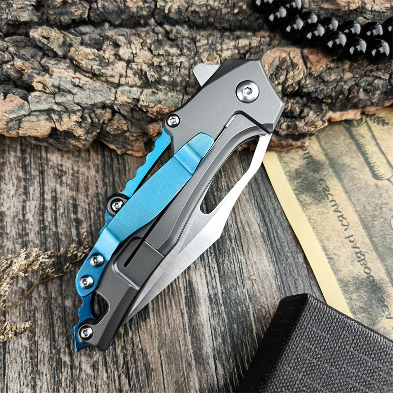 High Quality Outdoor Pocket Folding Knife D2 Blade Aluminium Alloy Handle Everyday Carry Camping Hunting Survival Knives EDC Tools