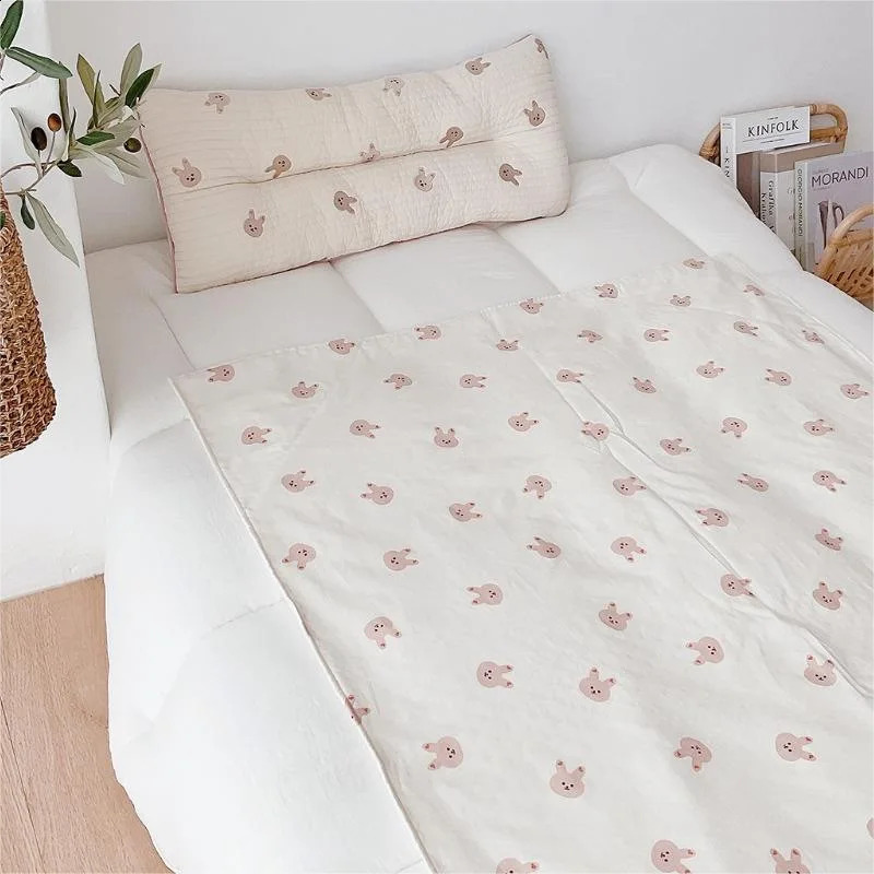 韓国生まれの春秋の赤ちゃんの快適さdoudou blanklet cildrens quilt cover four Seasons swaddle 240304