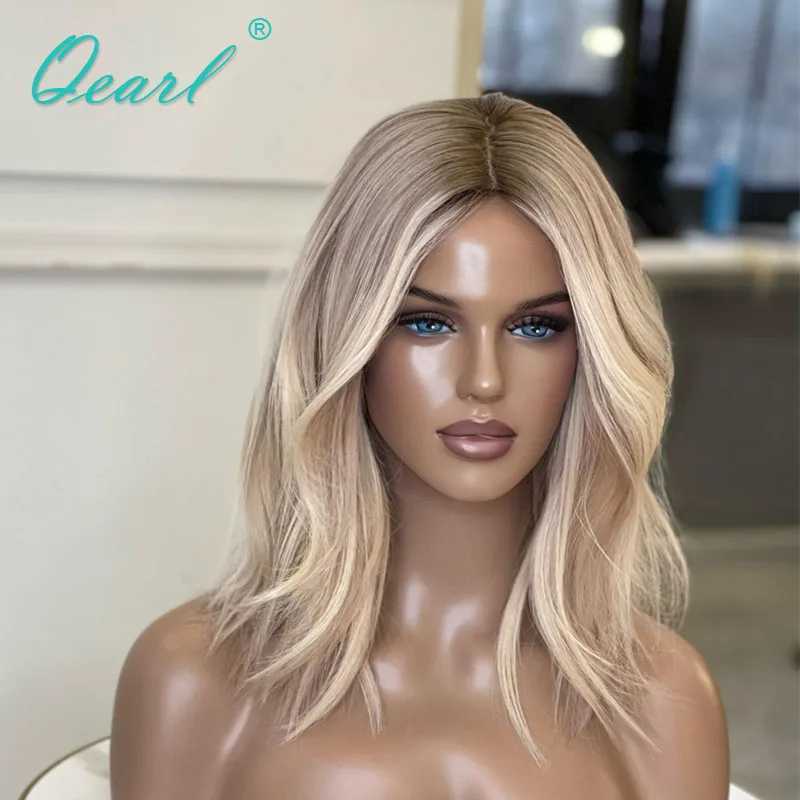 Perruques synthétiques HD femme cheveux perruques brésilienne perruque de cheveux humains vente 13x4 cendre miel blond dentelle frontale perruque vague naturelle sans colle vraie perruque Qearl 240329