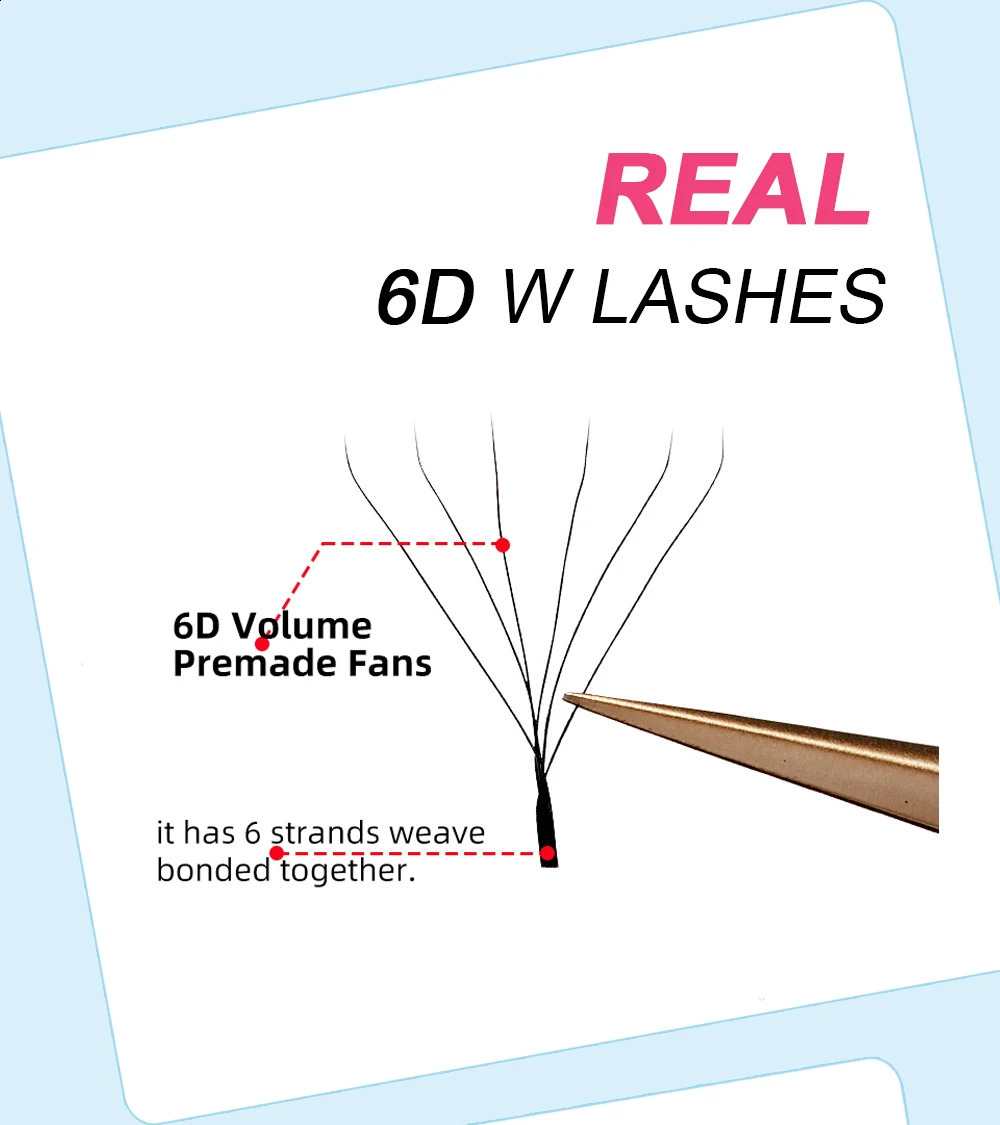 W Form Lashes Extension 3D4D5D6D Premade Volume Fan Fake Eyelashes Makeup Supplies Wendy High Quality Natural Look Lash 240311