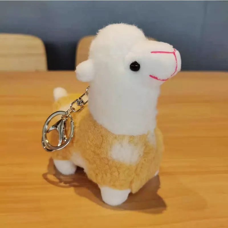 2024 bonito pequeno macio kawaii saco mochila pingente alpaca animal de pelúcia boneca chaveiro alpaca chaveiro de pelúcia para presente de promoção