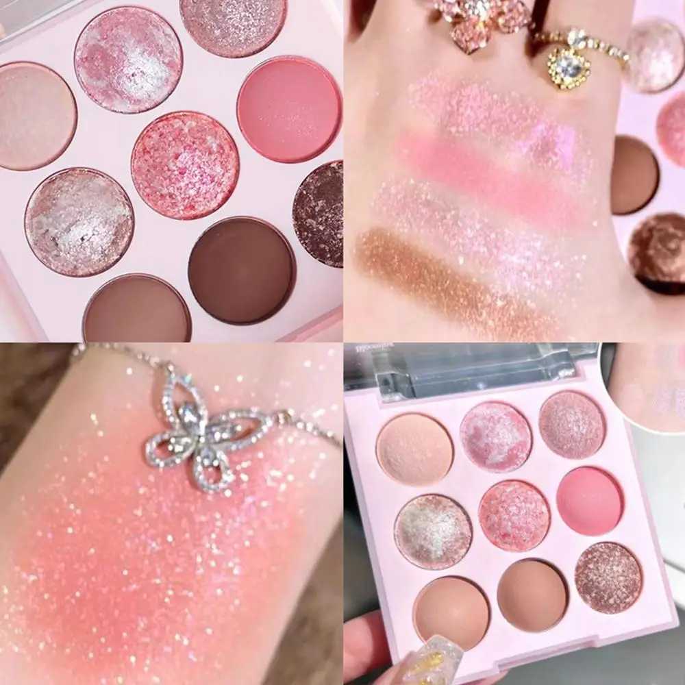 Eye Shadow Ice Cream Eyeshadow Palette Glitter Rose Aegyosal Oat Milk Tea Purple Eye Shadows Cool Tone Korean Makeup Women CosmeticsL2403