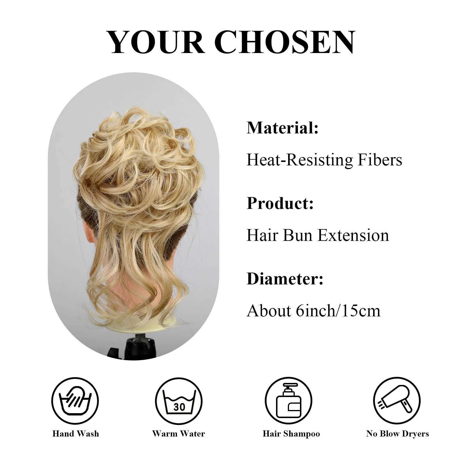 Perruques synthétiques HAIRCUBE Blonde synthétique bouclée beignet Chignon avec bande élastique chouchous cheveux en désordre chignon postiches perruques féminines 240329