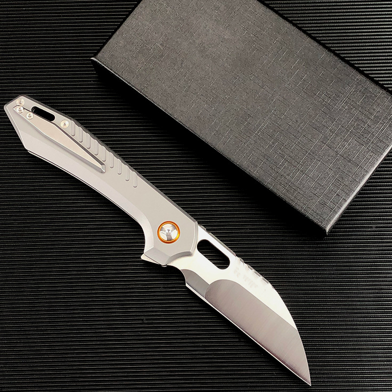 A5022 Coltello Flipper CPM-D2 Lama in acciaio satinato CNC Manico in acciaio inossidabile Cuscinetto a sfere Campeggio esterno Escursionismo Pesca Coltelli tascabili EDC