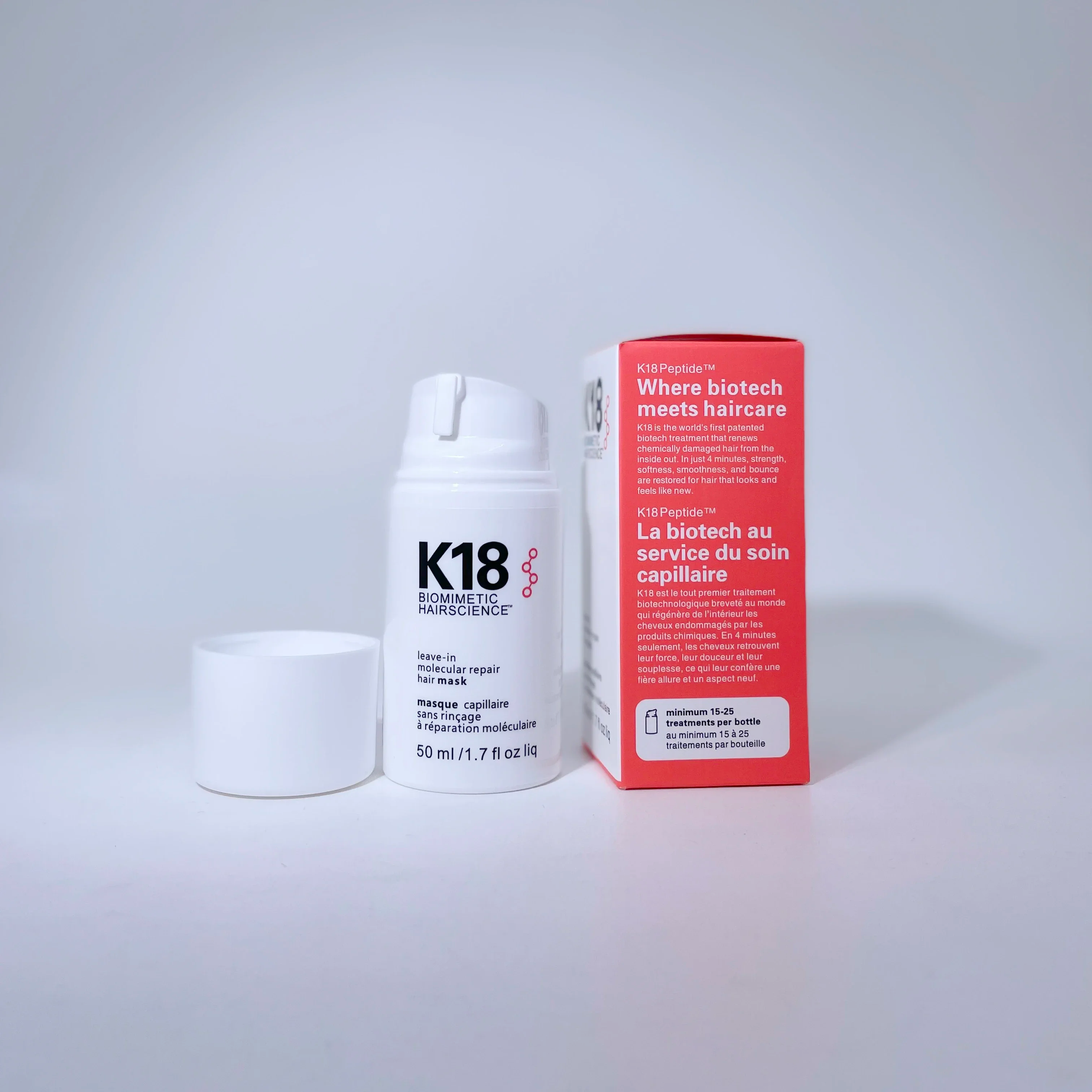 K18 Leave-in K18 Molecular Repair K18 Repair Hair Mask للتلف من الإصلاح التبييض 50 مل.