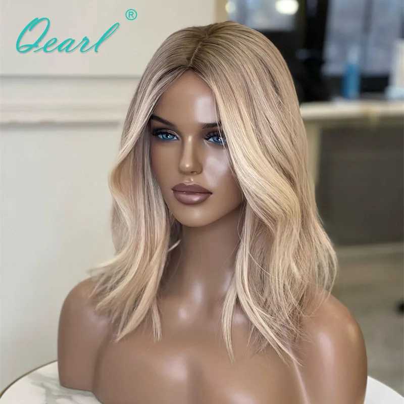 Perruques synthétiques HD femme cheveux perruques brésilienne perruque de cheveux humains vente 13x4 cendre miel blond dentelle frontale perruque vague naturelle sans colle vraie perruque Qearl 240329