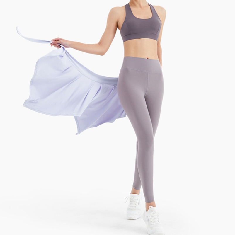 Yeni Kadın Yoga Etek Spor Yoga Anti Parlama Kayışı Tek Parça Etek Kalça Kaplama Eşarp Dans Yoga Elbise Lululemmon