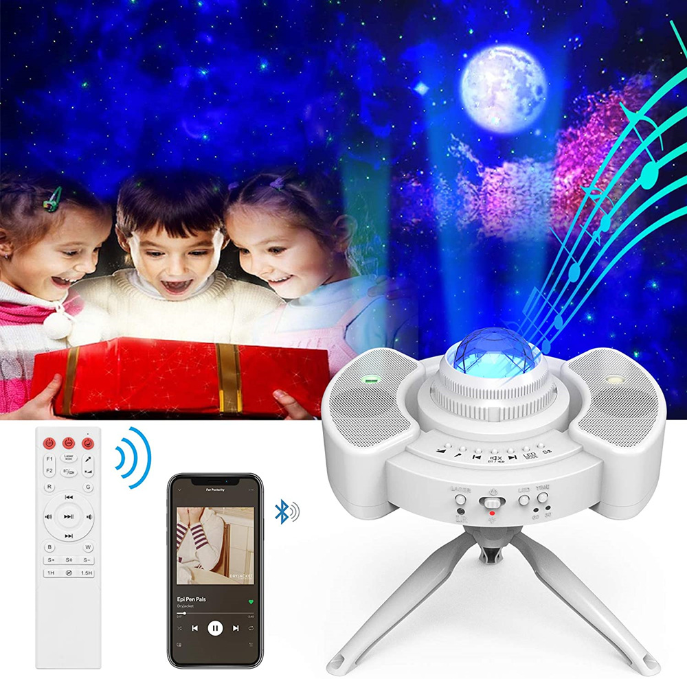 Taşınabilir uzaktan kumanda usb şarj lazer sahne parti ışıkları dj disko top rgb LED flaş efekti ses müzik kontrol odası tavan gece ışığı