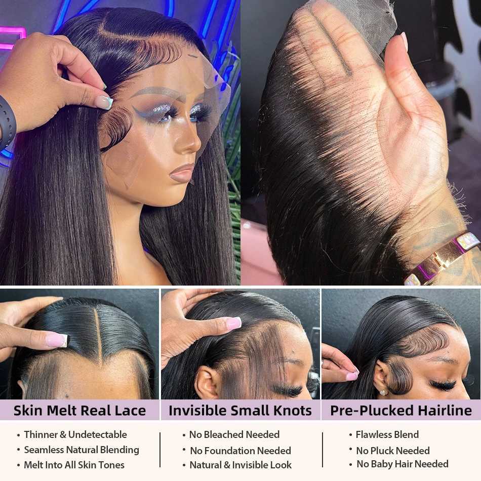 Synthetic Wigs 40 Inch 13x4 Lace Front Bone Straight Human Hair Wig 250 Density 13x6 Pre Plucked Hd Transparent Frontal Brazilian Wig For Woman 240328 240327