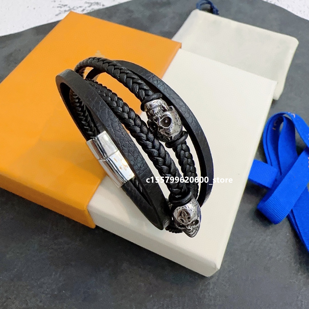 24 designers armband, armband gjorda av äkta lädermaterial, dubbelskiktsdesign, atmosfäriska och enkla modemän och kvinnors valentinsdaggåvor själv