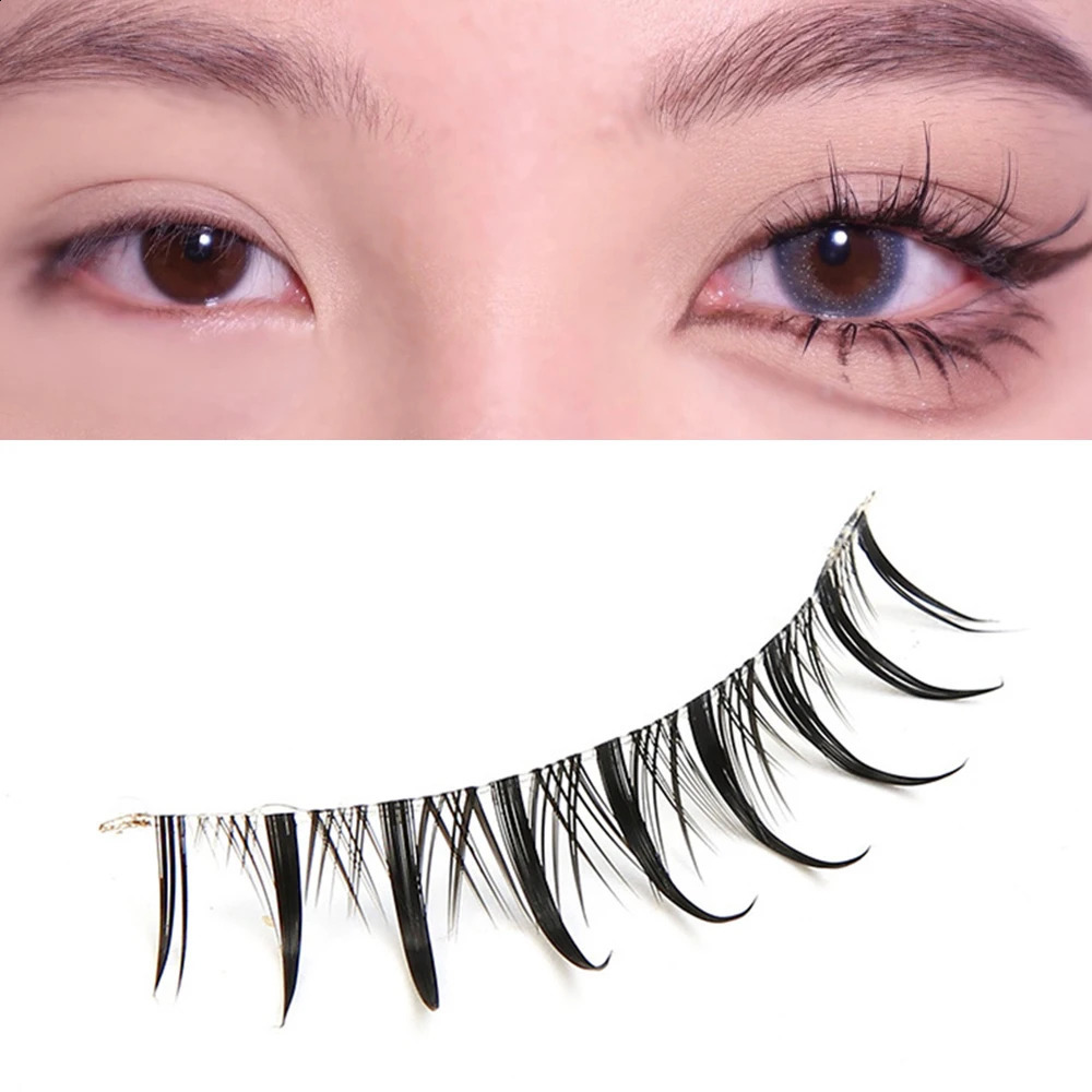 Little Devil Eyelashes Natural Lashes Fairy False Lolita Long Crossed Fake Eyelash Big Eyes 240318