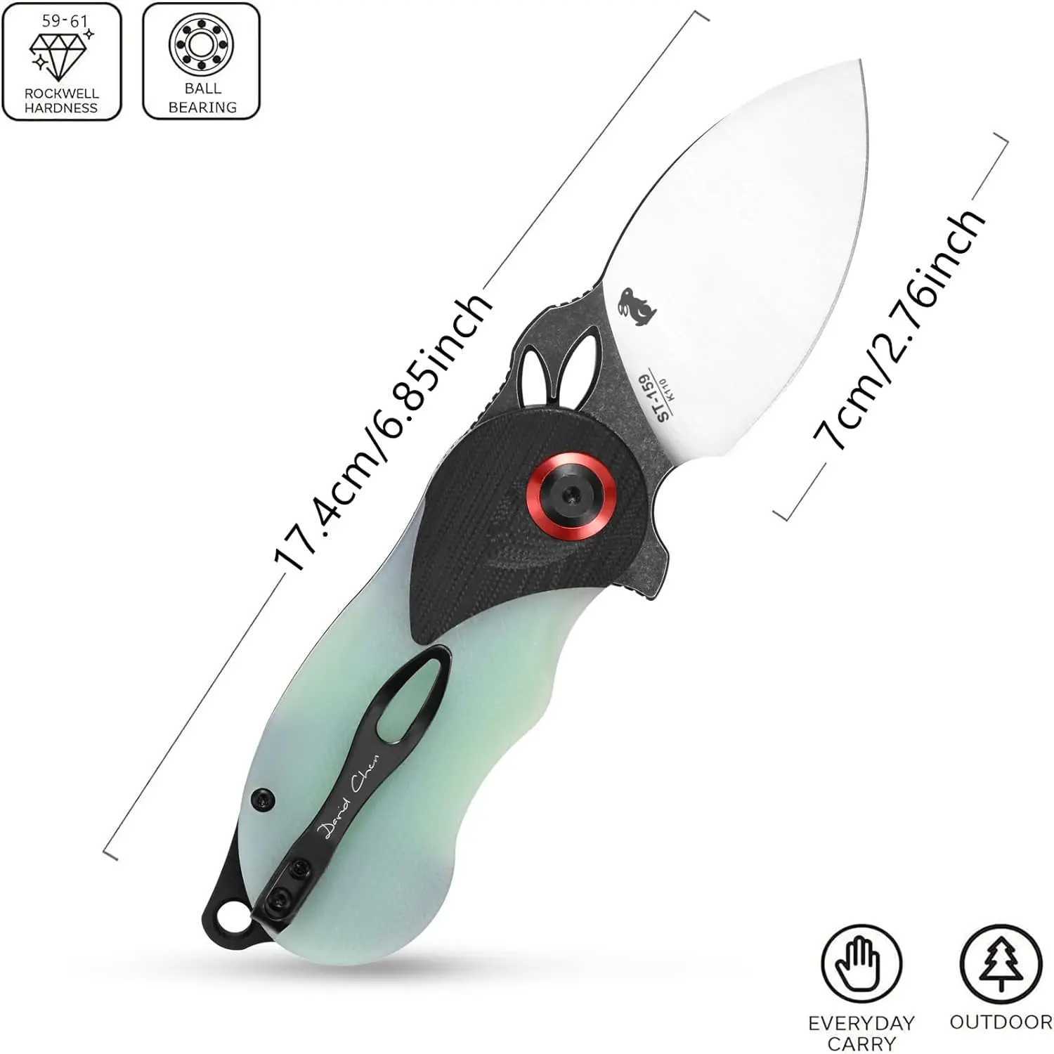 Tactical Knives Sitivien ST159 Folding Knife K110 Steel Blade G10 Handle EDC Tool Pocket Knife for Working Outdoor Camping Hiking FishingL2403