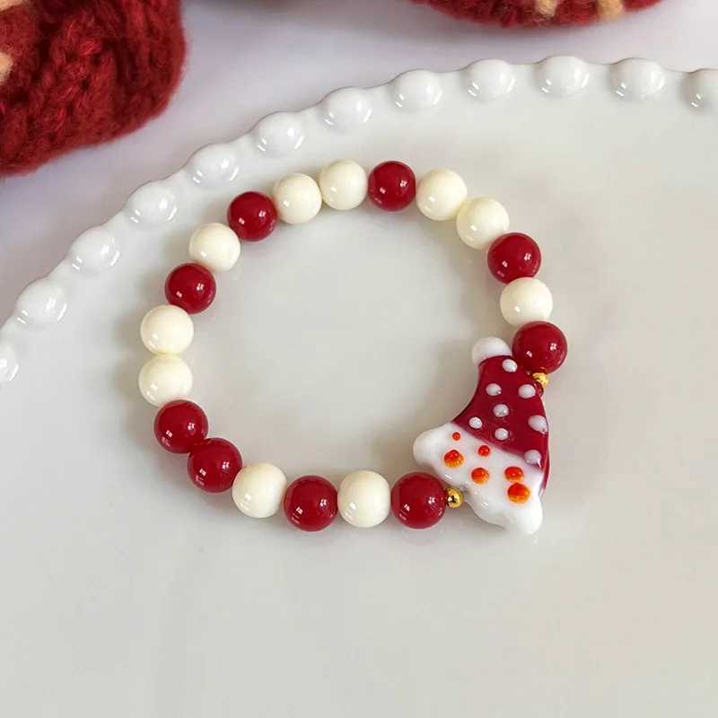 Bracciale con perline colorato pupazzo di neve di Natale a catena 2023 Bracciale carino dolce con nuovi gioielli di moda la fidanzataL24
