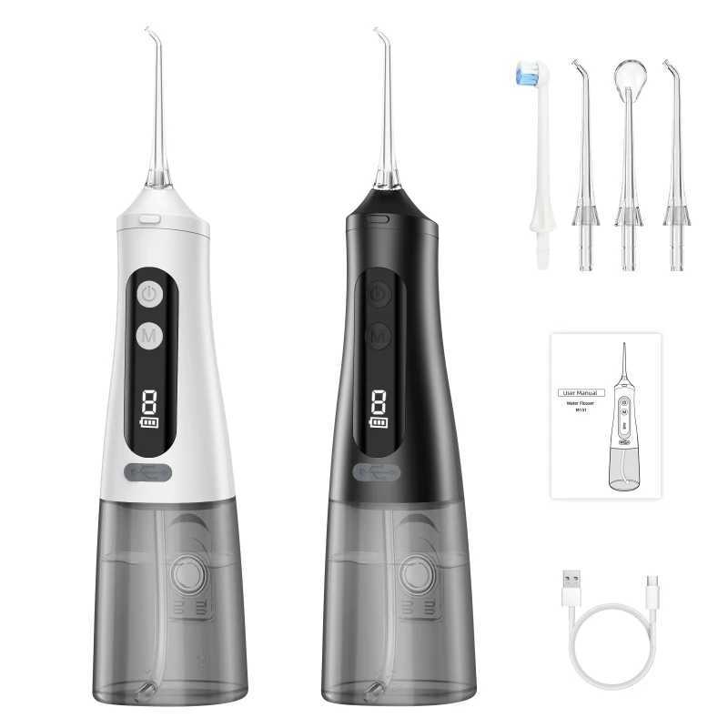 Irrigadores bucales Irrigador oral portátil Fregadero dental Fregadero de carga USB Selección dental 4 boquillas 350 ml 9 modos IPX7 1800 rpm J240318