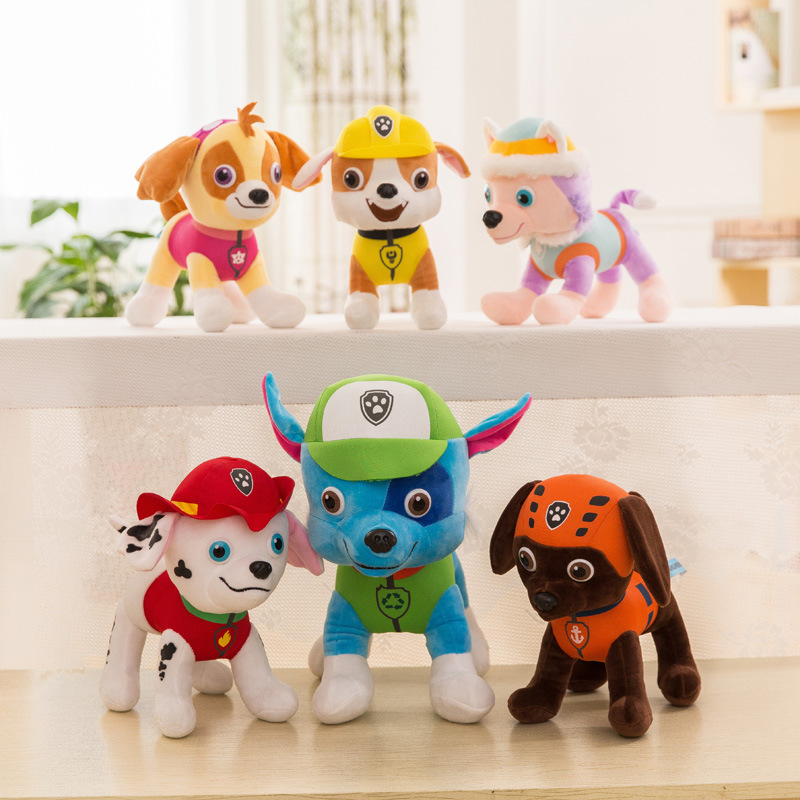 Factory wholesale 7 styles 20cm claw patrol plush toy dog animation peripheral doll children's favorite gift