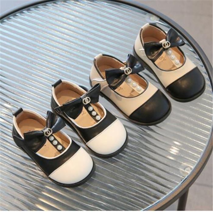 New Fashion baby First Walkers Cute bowtie Toddler Girls Shoes Fashion Kids Flats Sandals Girl Princess Leather Shoes Children's Casual Sneakers