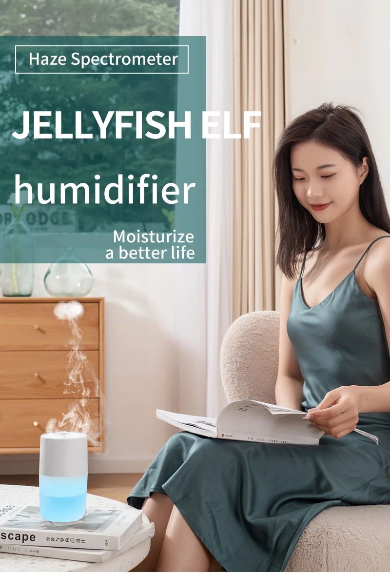 Steuern Sie Xiaomi EcoBrandJellyfish Mini-Luftbefeuchter, zwei Modelle, 7 Arten von Lichteffekten, Rauchring-Luftbefeuchter