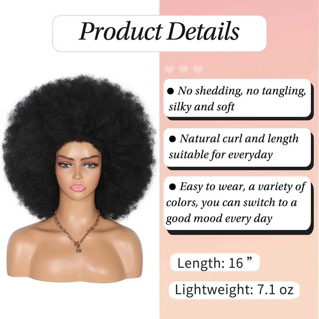 Perruques synthétiques Perruques afro bouclées pour femmes noires Porter sans colle et perruques afro noires douces Grandes perruques complètes rebondissantes et douces d'aspect naturel 240328 240327