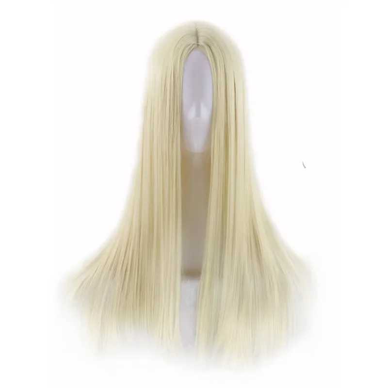 Syntetyczne peruki europejskie i amerykańskie afrykańskie nowe czarne średnie długie proste włosy Women Women Fibre Wysokielica Wejka Wejta Temperatura syntetyczna 240328 240327