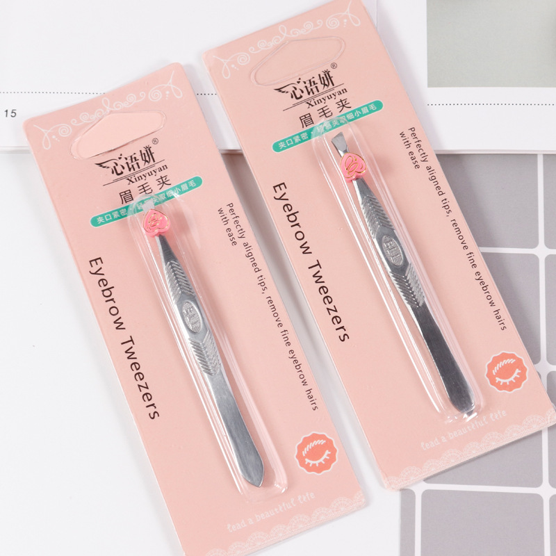 Outils de maquillage Pince à sourcils en acier inoxydable Maquillage de beauté Bouche oblique Tirage des sourcils Outil de coupe des sourcils Pince à sourcils de maquillage multifonctionnelle