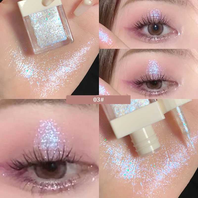 Fard à paupières Crystal Liquid Eye Shadow Glitter Rose Bleu Paillettes Brillant Eye Liner Pen Nacré Brillant Longue Durée Étanche Yeux MakeupL2403