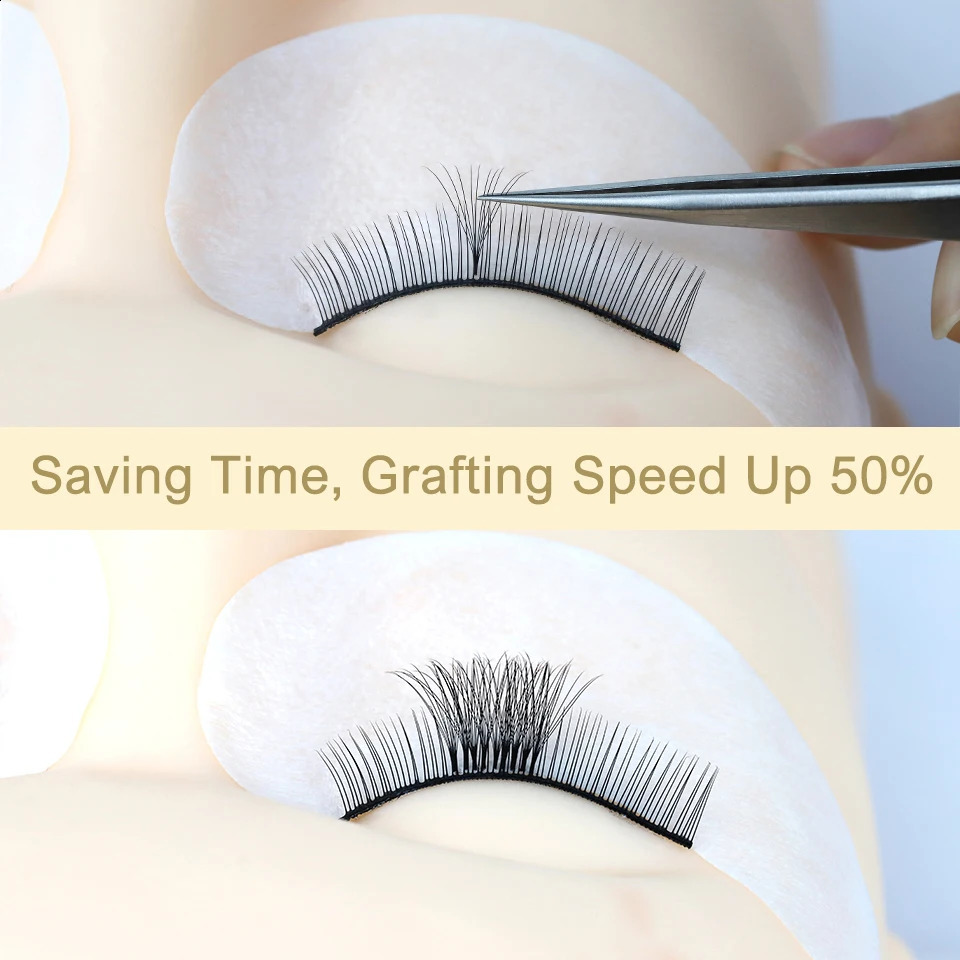 AGUUD 6001200 Fans Thin Roots Slim Base Premade Lash Medium Stem Sharp Pointy Promade Volume Eyelash s 240305