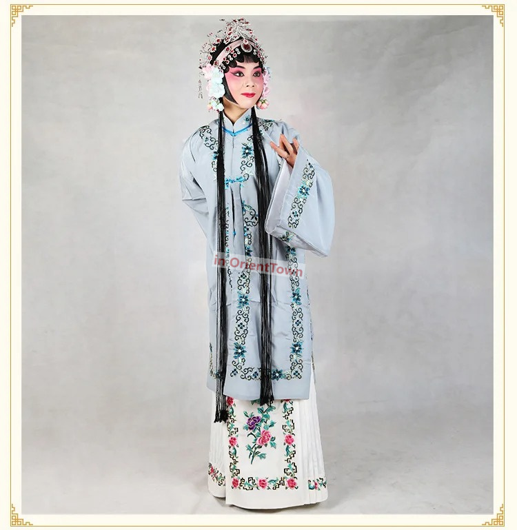 Cina Opera di Pechino trecce di pizzo costumi da donna opere fiore Lady girls Outfit Costume tradizionale cinese drammaturgico dell'Opera di Pechino